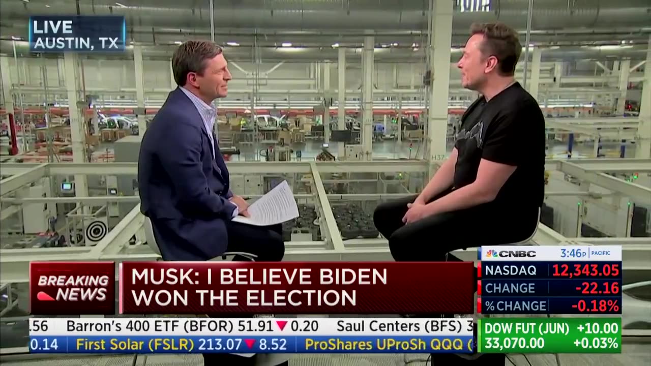 CNBC reporter asks Elon Musk if he regrets voting for Joe Biden 27 0