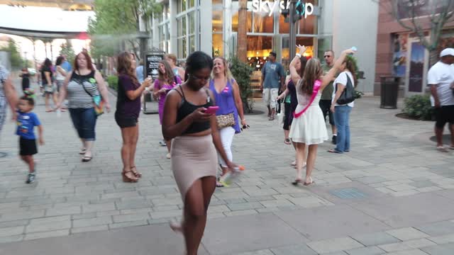 People having fun on the Las Vegas strip.