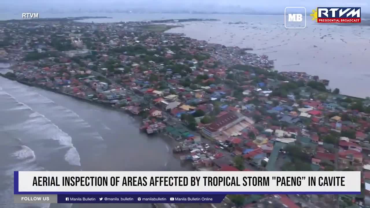 Aerial inspection of areas affected by Tropical Storm "Paeng" in Cavite