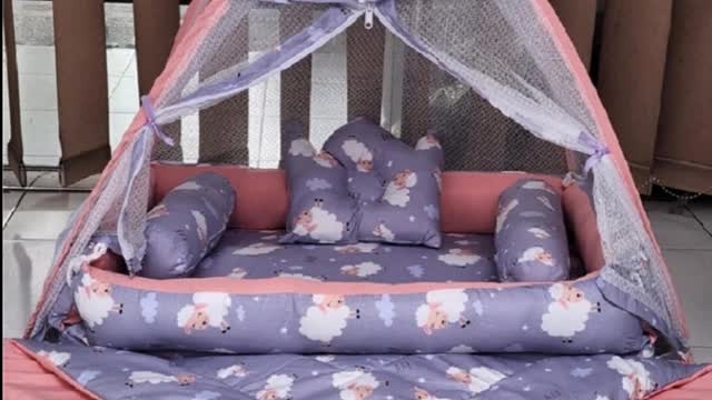 kasur bayi set kelambu lengkap bedcover