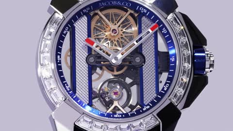 The Jacob & Co. Epic X Blue Inner Ring Diamond Baguette Bezel