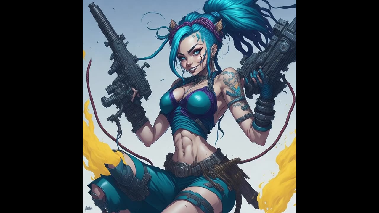 Witness the Power of AI_ Sexy Jinx Built Takes New Life with Blue Willow! #leagueoflegends