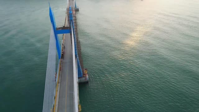 Blowing sea breeze on the bridge