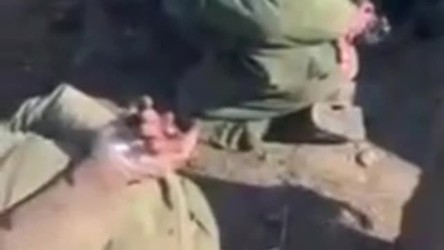 Ukraine: Ukraine military line up blindfolded men in front of ditch