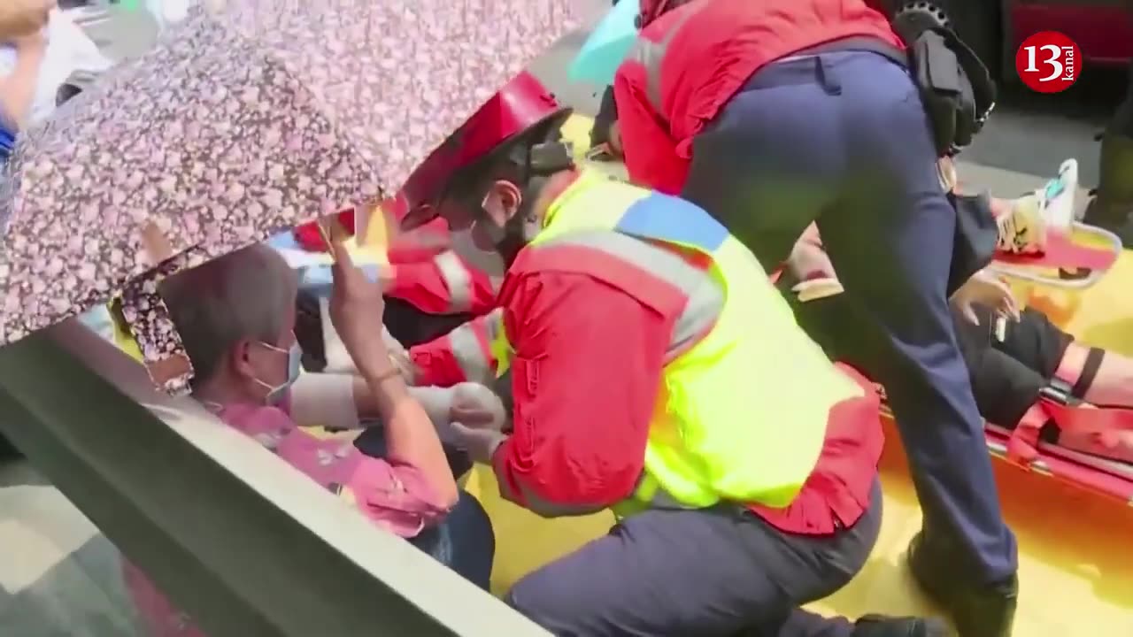 Dozens injured in Hong Kong after buses collide with truck