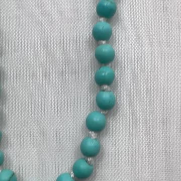 Handmade + Knotting Unique Initial Necklace with Blue Turquoise, CZ Letter N