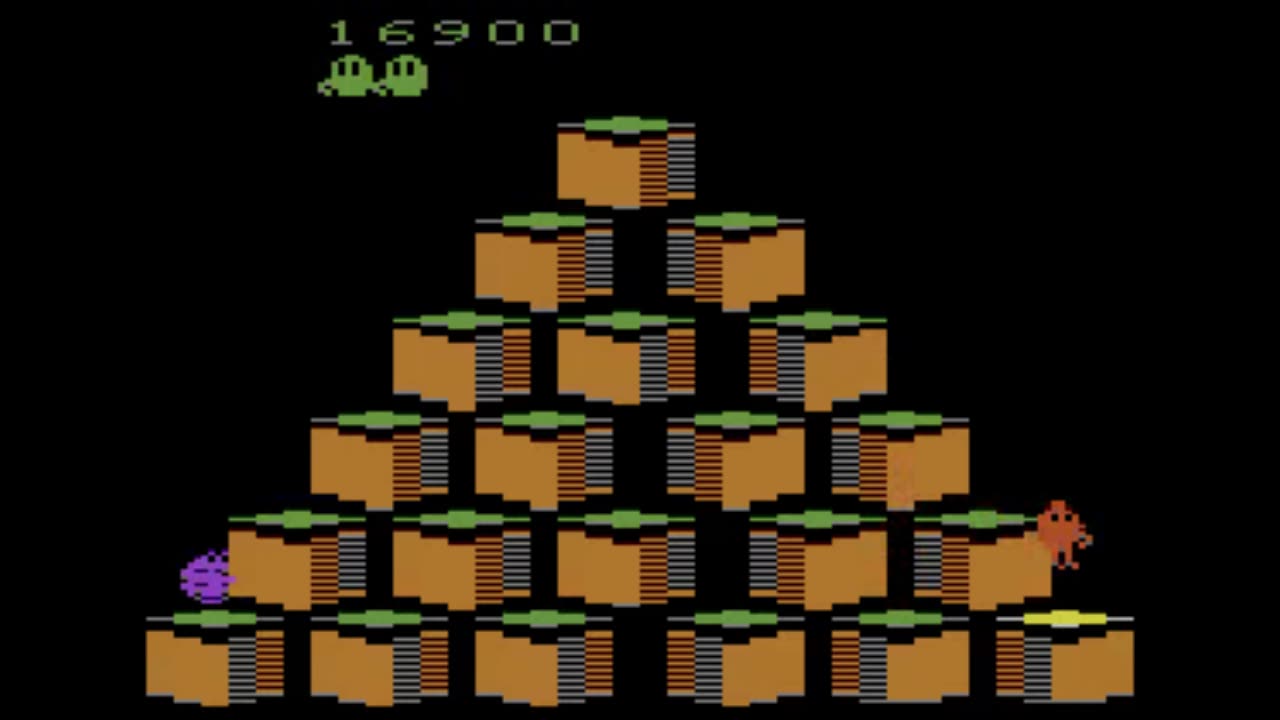 Q*Bert (Atari 2600) Gameplay