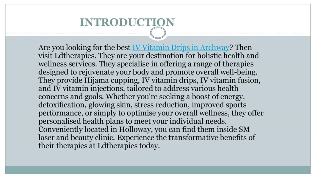 Best IV Vitamin Drips in Archway