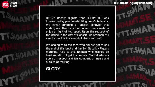 Crowd starts a CRAZY RIOT at GLORY event - Police intervene!