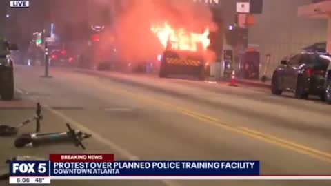 Crazed Leftist Rioters DESTROY Buildings And Light Police Cars On FIRE In Atlanta