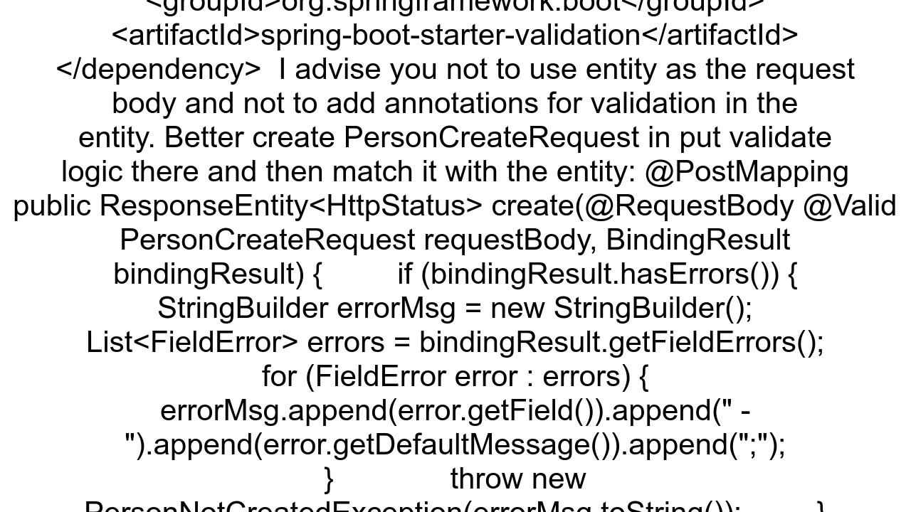 Annotation Valid doesn39t work in my REST app