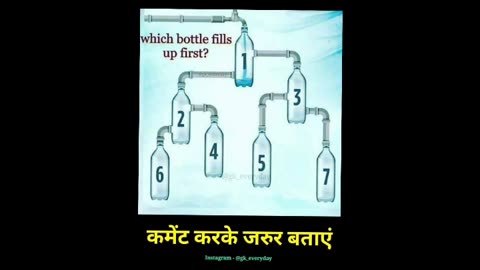 Can you find the bottle which fills up first ???