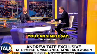 Highlight of Piers Morgan interrupting Andrew Tate