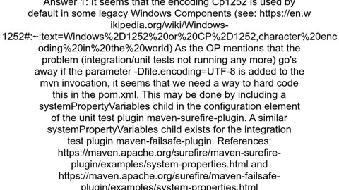 UTF8 encoding not set for Spring integration tests running with Maven on Windows