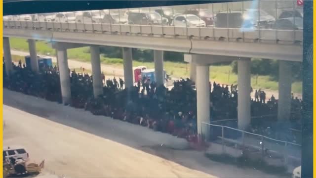 THOUSANDS held under Anzalduas Bridge in Mission, TX