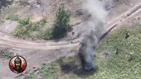 Enemy Hummer hit a mine in Chasov Yar