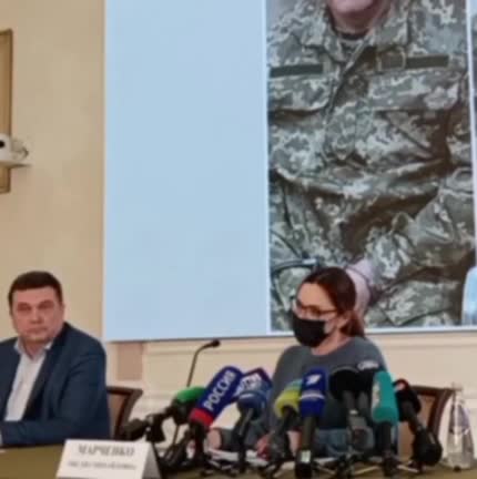 oksana marchenko, the wife of a traitor to Ukraine, held a press conference in moscow.