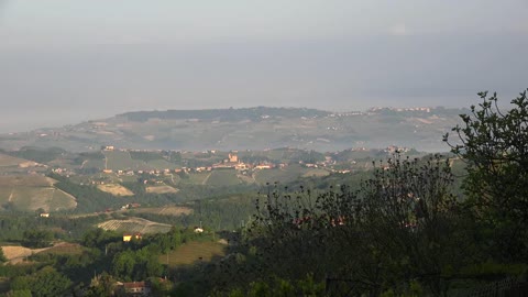 Italy Misty View Of The Langhe Hills