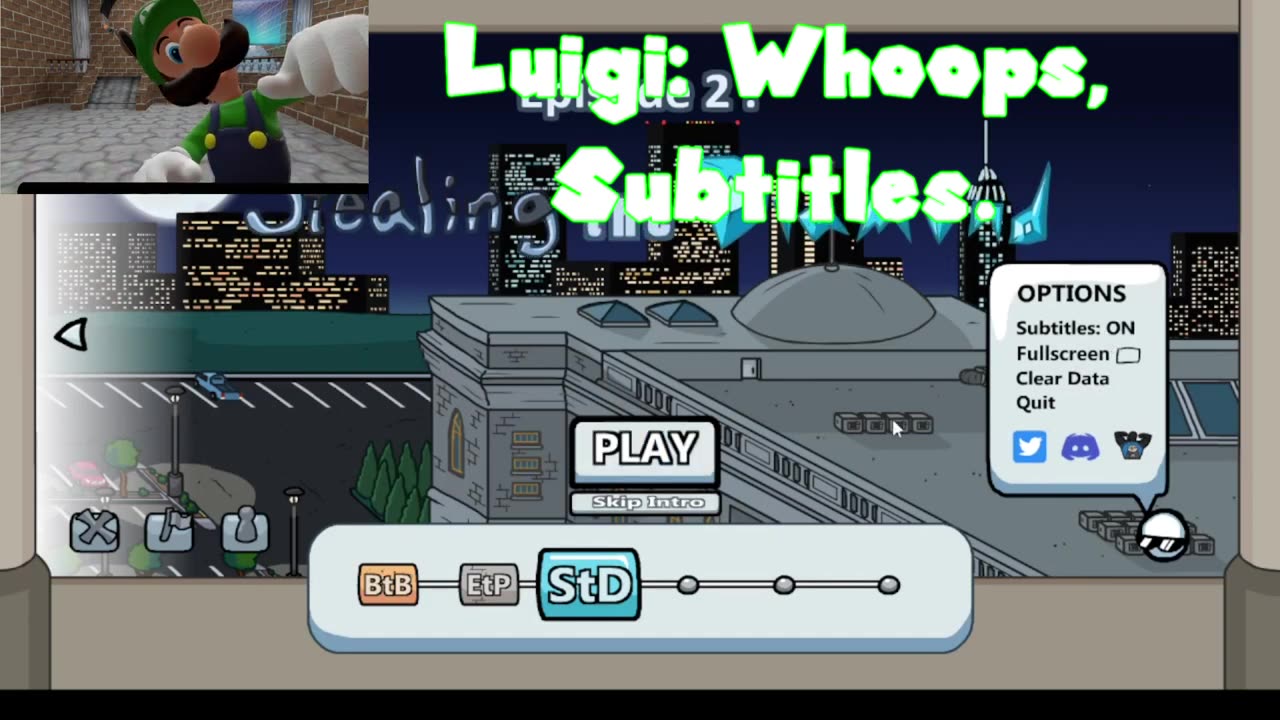 Luigi plays The Henry Stickmin Collection