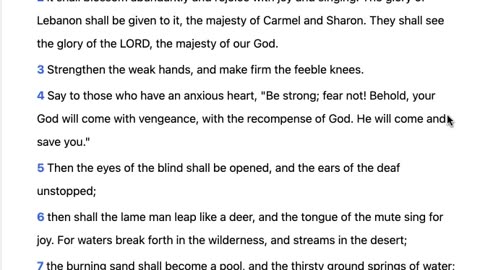 Isaiah 35 English Standard Version ~ Strengthen your knees that tremble