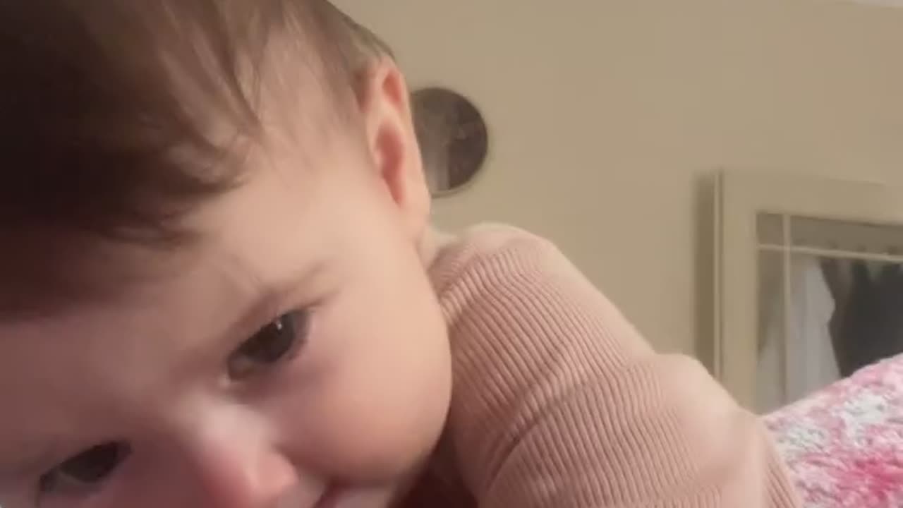 Cute baby loves his father