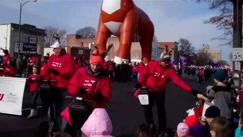 Rudolph Balloon Gets Impaled At Christmas Parade