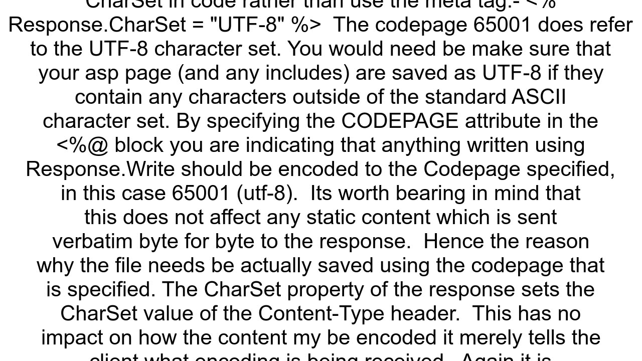 Is codepage 65001 and utf8 the same thing
