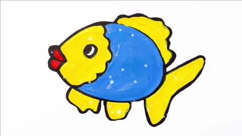 How to draw a FISH / cartoon coloring FISH for kids.