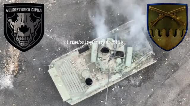 Russian BMP getting destroyed by Ukrainian Army