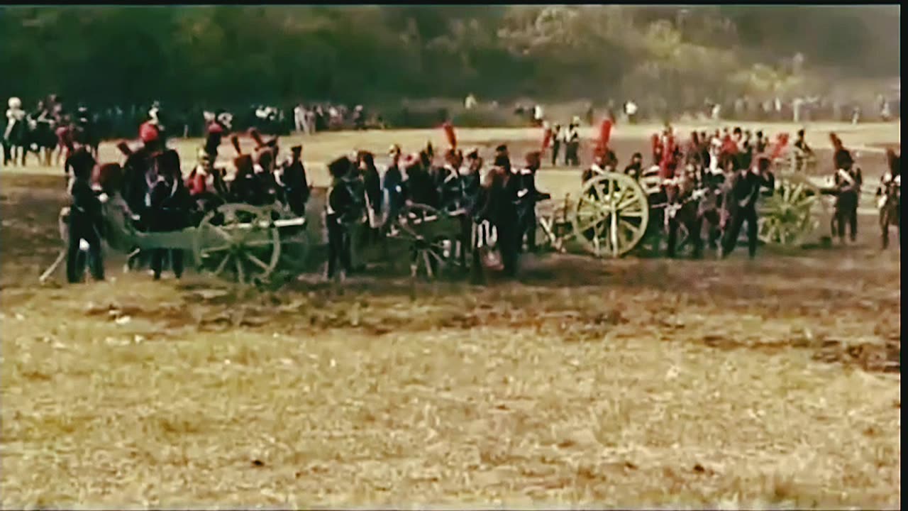 Reconstruction of the battle during the Napoleonic wars.