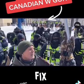 Officer in Ottawa beats protester with gun🇨🇦 #saveCanada