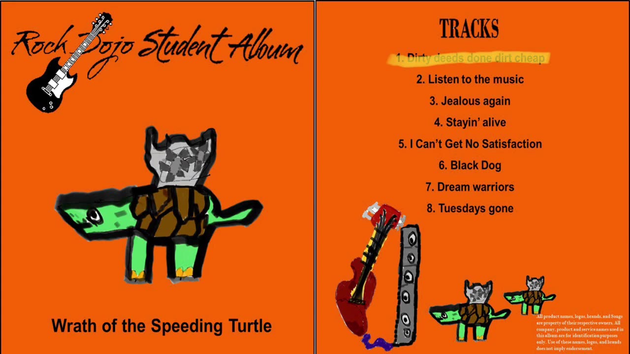 Rock Dojo Student Album #18 “speeding turtle”: Dirty Deeds Done Dirt Cheap (AC/DC Cover) Track 1