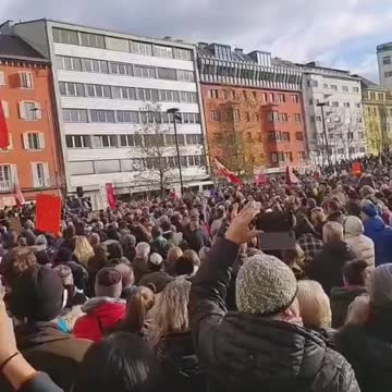 Austrians protesting the lockdown of unvaccinated citizens.