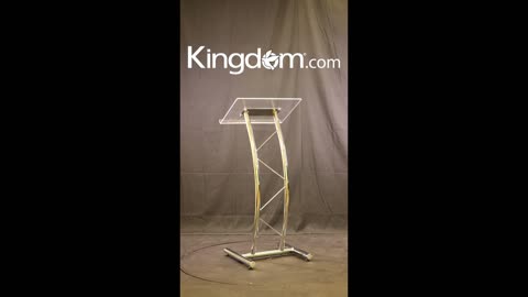 Kingdom Silver Podium for Church with Acrylic Top - Chrome Finish