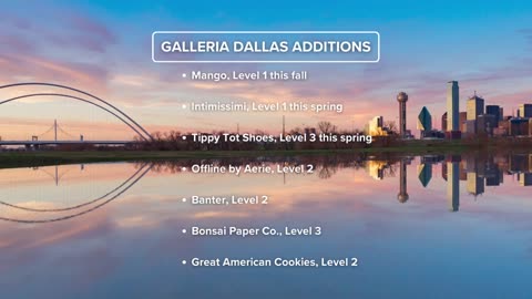 The Galleria Dallas mall is adding 7 new stores