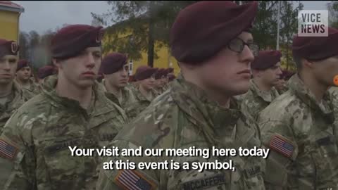 2015 Ukraine war. US soldiers welcome in Ukraine