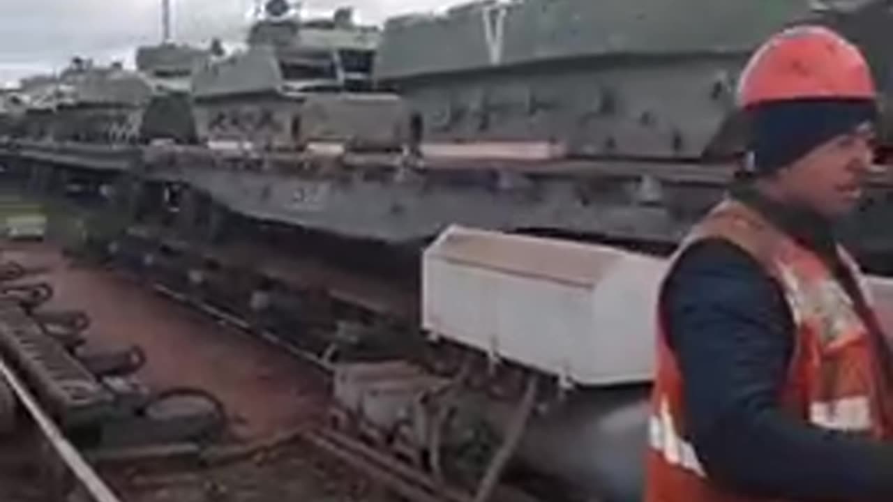 TRAIN FULL OF RUSSIAN BMD-2 HULLS HEAD HOME FOR REPAIR