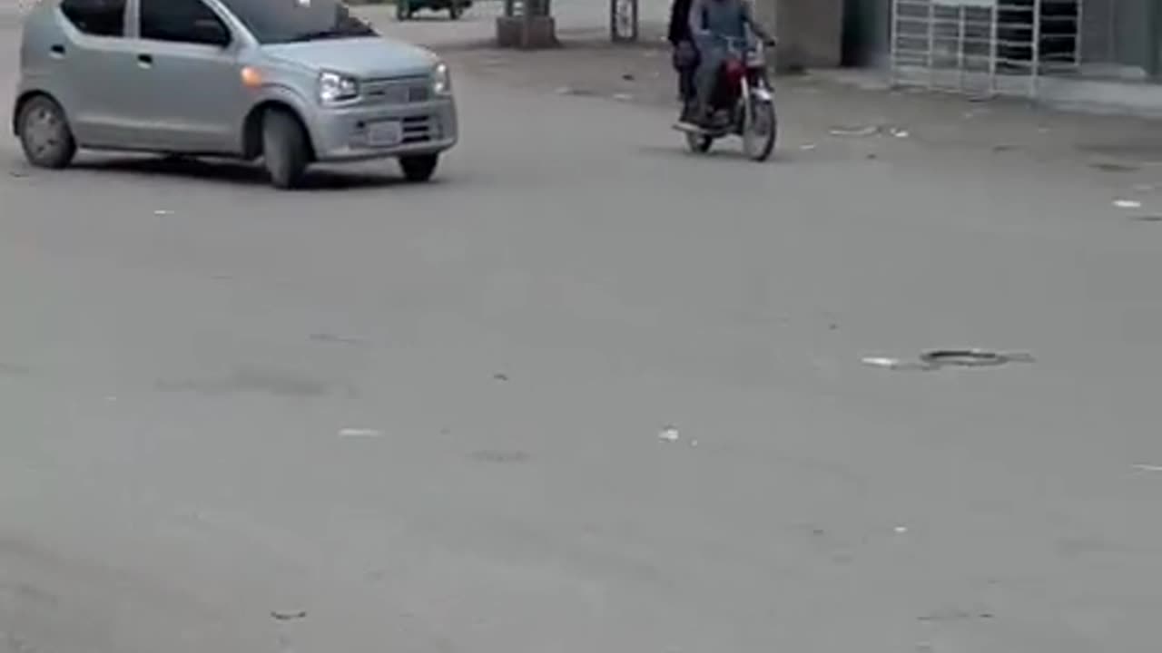 Skilful driver Crazy drift on bisy track on cheap car
