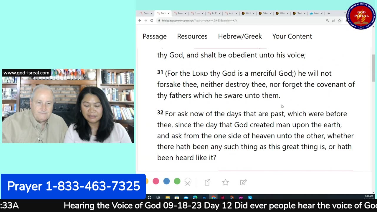 September 18, 2023 Topic: Hearing The Voice of God Day 12 Deut 4:33 - Pastor Chuck Kennedy