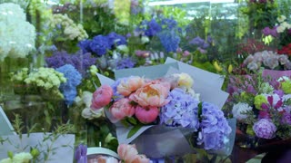 View to the sideboard of a flower shop