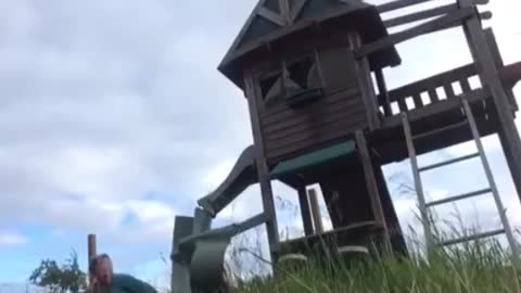 Girl Breaks Slide