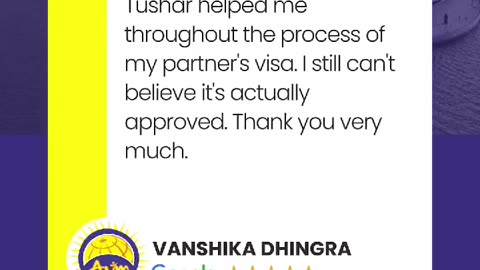 Thank you, Ms. Vanshika Dhingra, for this wonderful review | AUM Global Migration