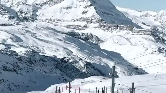 Train with snow mountains 🌍