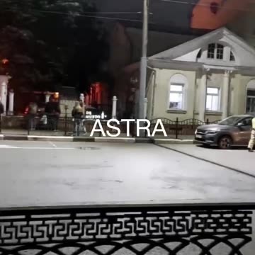 🔥 The building of the former district military committee is on fire in Yaroslav, Russia