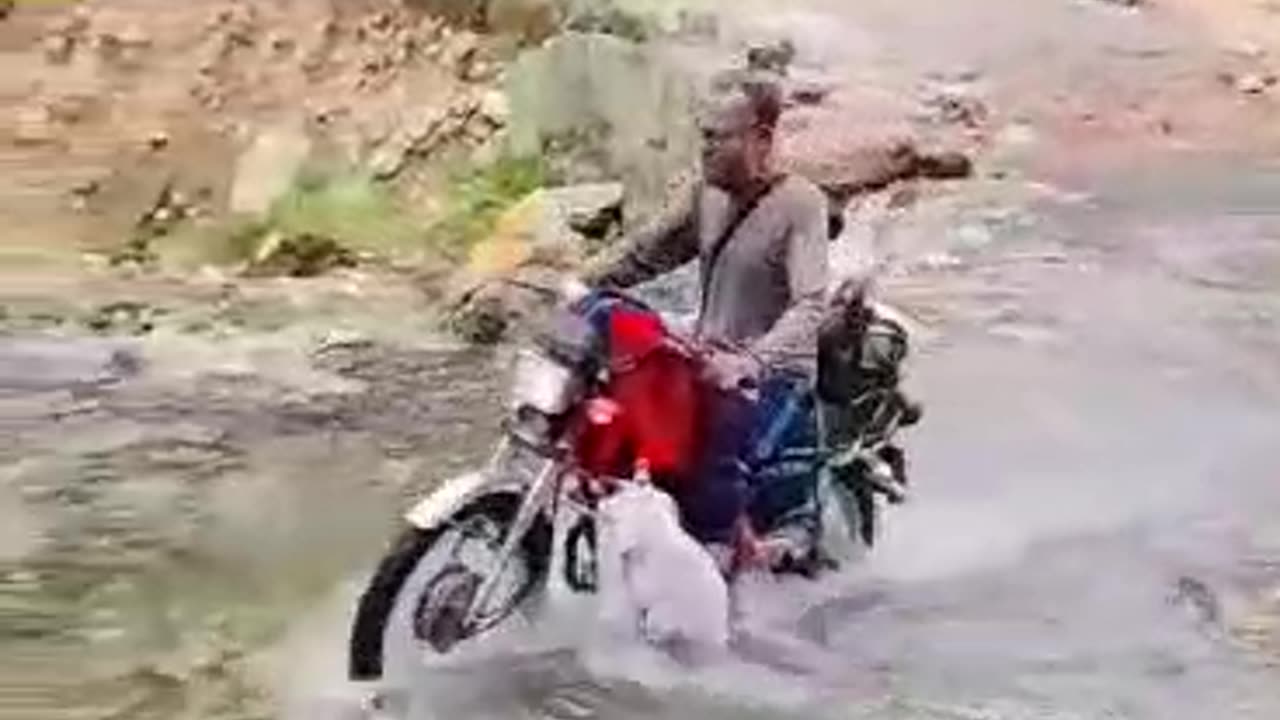 Neelum Valley bike tour water crossing