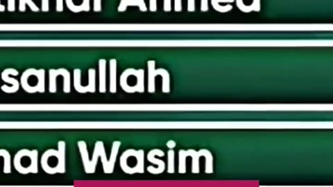 Pakistan Team Against Newzland