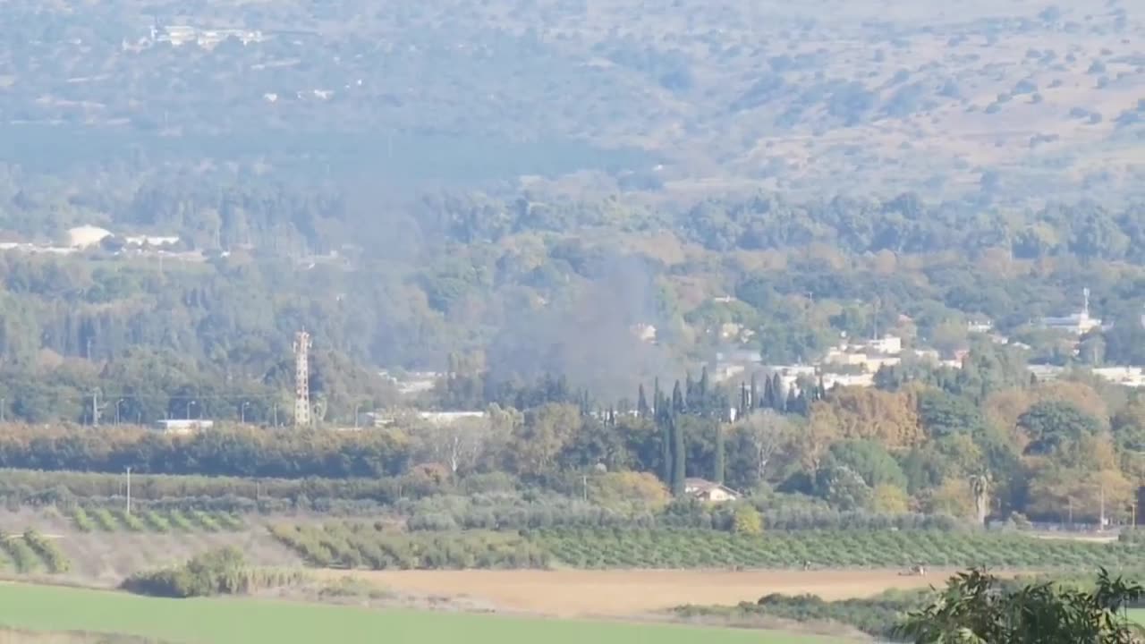 Rockets and missiles fired from Lebanon at northern Israel. At the same time, multiple