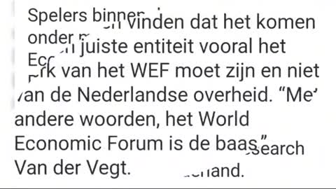 WERELD ECONOMIC FORM - WEF iS GEEN PRAAT CLUBJE