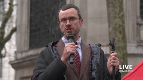 Gabriel Shipton , Julian's brother outside the court in. London