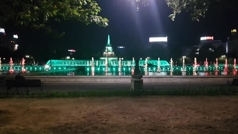 Fountains and lights every night in Bucharest